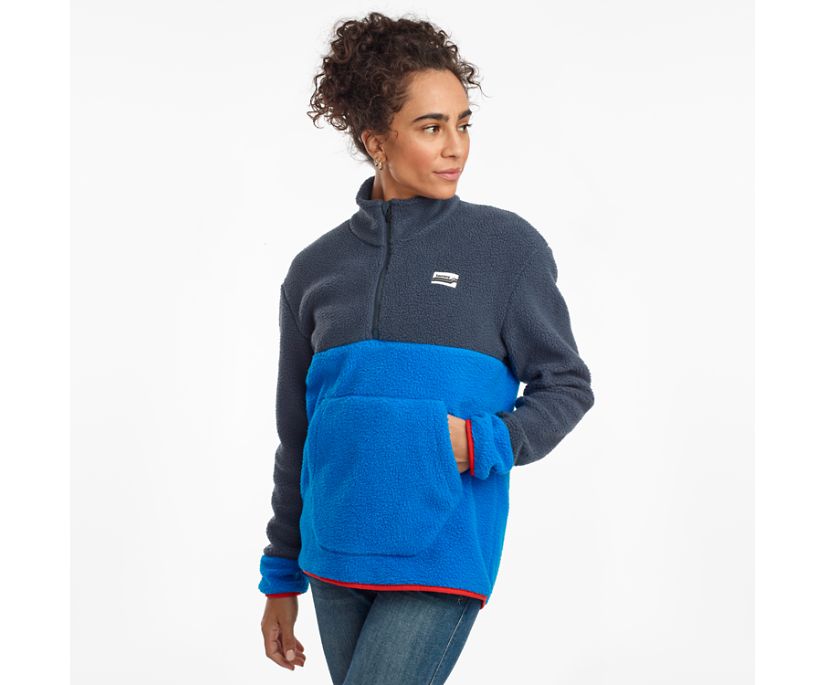 Chaquetas Saucony Fireside Fleece Anorak Mujer Azules | México 336BEXC